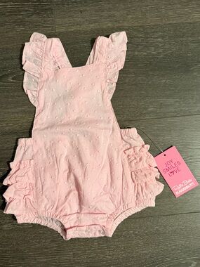 Ruffle Butts Pink Eyelet Ruffled Romper